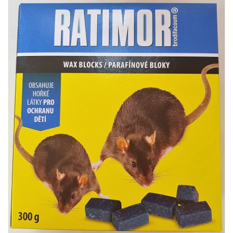 Rodenticid RATIMOR parafínové bloky 300 g